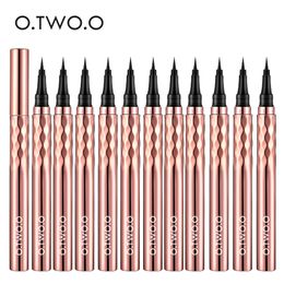 Oog shadowliner combinatie otwoo 12 stcs eyeliner pen vloeibare voering waterdicht smudge proof quick drogende zwarte make -up voor vrouwen 230812