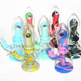 Eye Silicone Glass Bong Water Pipes Hookah Colorful Oil Rigs Color con Bowl Heady Dab Rig smoke burner Pipe