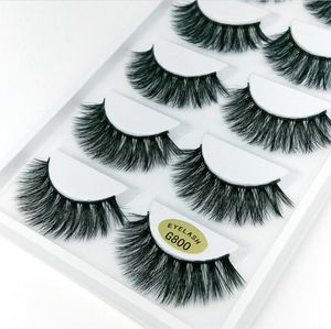 Eye3d Mink Pestañas postizas reutilizables 100% Real Siberian 3d Mink Hair Strip Pestañas postizas Maquillaje Pestañas largas individuales Mink Lashes
