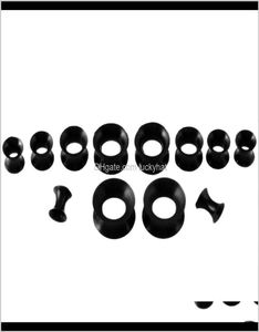 HEUPS 30PCSLOT Black acrylique Convergure avec tunnels SIL Kit de jauge Kit d'oreille Expanneur Sage de civière de corner