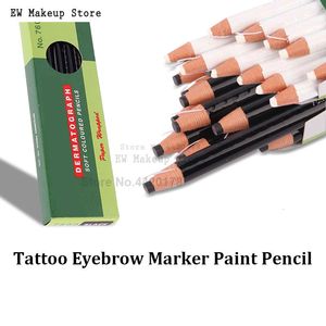 Rehausseurs de sourcils 12 pièces crayon à sourcils noir dermatografico sobrancelha japon crayon de couleur K7600 pour sourcils maquillage Permanent Microblading Supplie 230912
