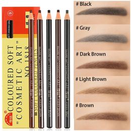 Eyebrow Enhancers 12 pièces/boîte 1818 crayons à sourcils imperméable doux longue durée peinture naturelle outils pour sourcils 5 couleurs coupe stylo de maquillage des sourcils 231030