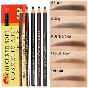 Eyebrow Enhancers 12 pièces/boîte 1818 crayons à sourcils imperméable doux longue durée peinture naturelle outils pour sourcils 5 couleurs coupe stylo de maquillage des sourcils 231109