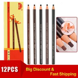 Eyebrow Enhancers 12 pièces crayon à sourcils ombre 5 couleurs disponibles maquillage rehausseurs de sourcils stylo brun noir sourcil beauté naturelle stylo fourniture de tatouage 231109