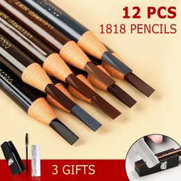 Sourcils Enhancers 12pcsSet Crayon Maquillage Cosmétique Art Étanche Teinte Stéréo Types Coloré Beauté Outils 230211