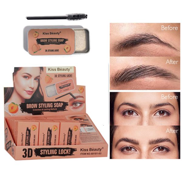 Mejoradores de cejas 24 piezas Clear Eye Brow Wax Gel Cosmético para ojos Jabón Productos de maquillaje al por mayor Styling Brows 230906