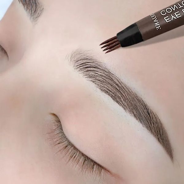 Mejoradores de cejas Lápiz de 4 puntos Maquillajes Para Mujer Lápiz líquido impermeable Maquillaje Cosmético de larga duración Microblade Brow 231020