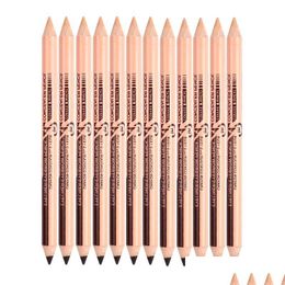 Wenkbrauwversterkers 48 stks / partij Maquiagem Eye Brow Menow Make-up Dubbele functiepotloden Concealer Maquillaje Drop Delivery Gezondheid Schoonheid Dhbzw