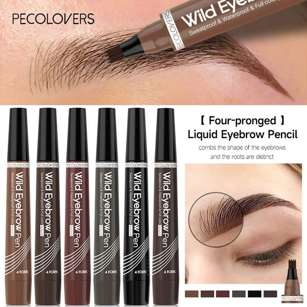 Mejoradores de cejas 5 colores 4 tenedores Lápiz para cejas Natural Mate Tinte líquido Maquillaje Duradero Tatuaje resistente al agua Cosmético a prueba de manchas 231020