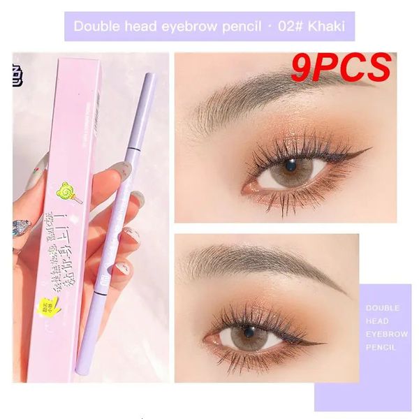 Rehausseurs de sourcils 9 pièces imperméables, idéal pour le maquillage quotidien, résistant aux taches, conception mince, application précise, brosse pratique incluse, tout usage, mignon 231109