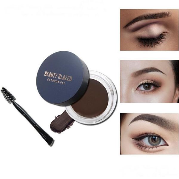 Améliorateurs de sourcils Beauty Glazed Gel Pommade Eye Brow Cream 5 couleurs disponibles avec tête de brosse imperméable longue durée naturel facile à Dhe1G