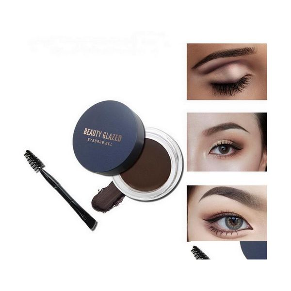 Rehausseurs de sourcils Beauty Glazed Eye Brow Gel Rehausseur de pommade 5 couleurs disponibles avec tête de brosse Longlasting Natural Easy Dhniz