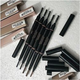 Rehausseurs de sourcils maquillage de beauté Double crayon crayon à sourcils ébène doux foncé moyen brun chocolat livraison directe santé yeux Otfcn