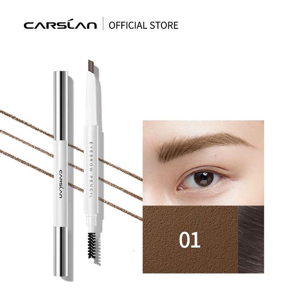 Mejoradores de cejas CARSLAN Lápiz de cejas de doble cabezal negro y marrón Lápiz de tinte para tatuaje de cejas resistente al agua de larga duración con pincel para cejas Herramientas de maquillaje 231027