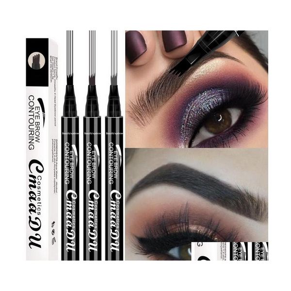 Sourcils Enhancers Cmaadu Différentes Formes Quad Fork Crayon En Gros 3 Couleur Sourcils Stylo Étanche Longue Dernière Stylos De Maquillage Drop Deli Dhouh