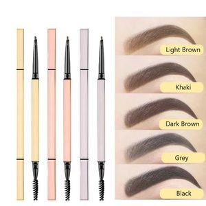 Améliorateurs de sourcils Personnalisez le crayon à sourcils avec le pinceau Slim Gold Stylo étanche Étiquette à sourcils mince Marque personnalisée Teinte Maquillage 231031