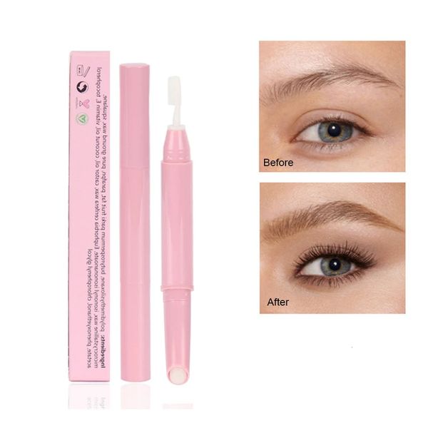 Améliorateurs de sourcils Crayon à sourcils à double tête avec brosse à sourcils Tube blanc rose imperméable durable Easy Ware Private Label Maquillage en vrac personnalisé 231109