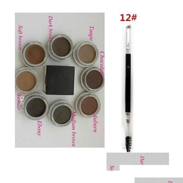 Potenciadores de cejas Potenciadores de cejas Pomada Marrón medio Maquillaje impermeable 4G Rubio/Chocolate/Marrón oscuro/Ébano/Auburn/Marrón medio/Tal Dhxzh