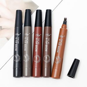 Sopracciglia Eyebrow Pen 4 Fork Waterproof Fork Tip Matita per sopracciglia Long Lasting Professional Sketch Liquid Eye Brow Pencil Strumenti per il trucco 230703