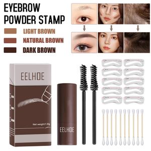 Wenkbrauwversterkers Wenkbrauwpoeder Stempelset Gel Eye Brow Stencil Waterproof Wenkbrauwpoeder Stempelset Make-up Herbruikbare Wenkbrauwpoeder Stencil Kit 230703