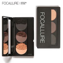 Rehausseurs de sourcils FOCALLURE 3 couleurs Palette de poudre à sourcils Imperméable à l'eau Longue durée Pommade Eye Brow Maquillage Rehausseur de sourcils Cosmétiques pour femmes 230703