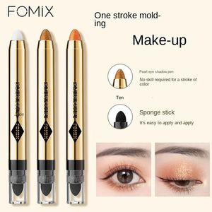 Augenbrauenverstärker FOMIX Magic Color Bright Color Highlights Eye Pencil Pearl Fine Flash Grooming Carry Bright Double Eye Shadow Bar mit einer Form 231120