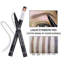 Sourcils Enhancers Handaiyan Crayon Cil Crayon 4 Fourche Micro Sculpture Teinte Étanche Sourcils Enhancer Tatouage Stylo Drop Livraison Santé DH83X