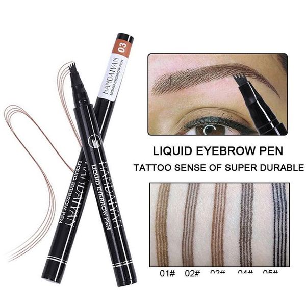 Améliorateurs de sourcils Handaiyan Crayon imperméable à l'eau en gros Crayon Cil Crayons à sourcils à quatre branches Tatouage Sourcils Stylo longue durée facile à Dhykn