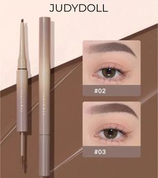 Améliorateurs de sourcils Judydoll Duo stéréoscopique crayon à sourcils Gel à sourcils transparent stéréoscopique naturel double couleur crème de teinture des sourcils de précision 231020