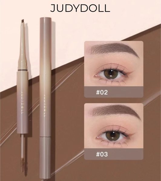 Améliorateurs de sourcils Judydoll Duo stéréoscopique crayon à sourcils Gel à sourcils transparent stéréoscopique naturel double couleur crème de teinture des sourcils de précision 231109