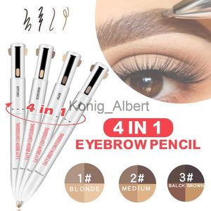 Wenkbrauwversterkers Langdurige Gemakkelijke Kleur Wenkbrauw Pen 4 In 1 Wenkbrauwpotlood Waterdicht Tekening Wenkbrauwpotlood Vrouwen Make-up Cosmetische Tool x0801