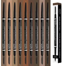 Wenkbrauwversterkers Mico Brow Pencil Extreem fijn dubbelzijdig met penseel Black Eye Tint Cosmetics 231013