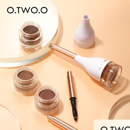 Mejoradores de cejas O.Two.O Pomade Brow Gel Mascara Natural Impermeable Textura cremosa de larga duración 4 colores teñidos Scpted con cepillo D Dhqz2