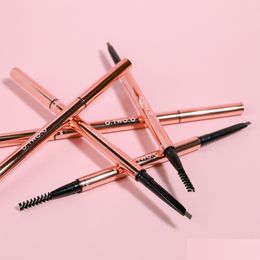 Rehausseurs de sourcils O.Two.O Tra Fine Triangle Crayon Précis Brow Definer Longue Durée Étanche Blonde Brun Maquillage Des Yeux 6 Couleurs Yeux Dhpl7