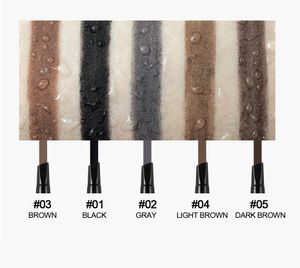 Améliorateurs de sourcils Outil cosmétique Crayon à sourcils rotatif automatique 5 couleurs double tête étanche Style triangulaire non étourdi 50pcs par lot