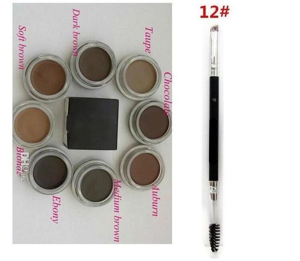 Pommade rehausseur de sourcils, maquillage imperméable, 4g, blond chocolat, marron foncé, ébène, Auburn, brun moyen, TALPE + pinceau 12 #