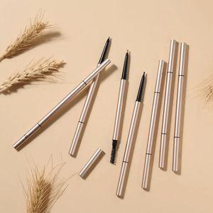 Améliorateurs de sourcils Crayon à sourcils de marque privée personnalisé en vrac tube en or blanc double tête ultra-fin durable imperméable à l'eau pigment de maquillage 231109