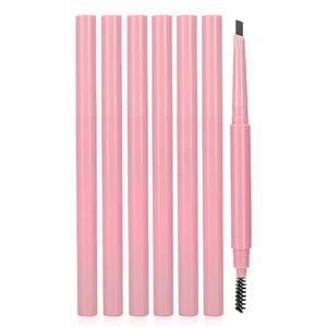 Rehausseurs de sourcils Crayon à sourcils à double extrémité rose épais longue durée imperméable à l'eau améliorer les cosmétiques beauté femmes maquillage marque privée en vrac personnalisé 231020