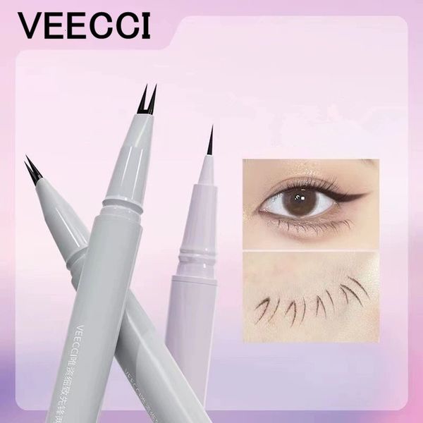 Mejoradores de cejas VEECCI Líquido Ceja Pestañas inferiores Eyeline Aegyo-sal Lápiz 2 tenedores Pluma multifuncional Impermeable Ojos naturales Herramienta de belleza 230912