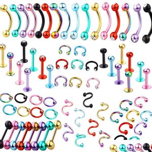 Wenkbrauw sieraden twist navel ringen oor lage helix tragus piercing neu ring lip piercings industrieel barbell body6628454 druppel d dhvil