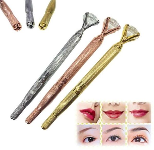 Machine manuelle de tatouage de Microblading de stylo de sourcil pour le maquillage permanent 3D broderie de lèvre de sourcil Munsu Tebori avec le diamant en cristal3030268