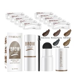 Wenkbrauwstempelvorming Kit Waterdicht Langdurige One Stap Brow Poederzegels Set Herbruikbare Wenkbrauw Stencils Makeup Tool