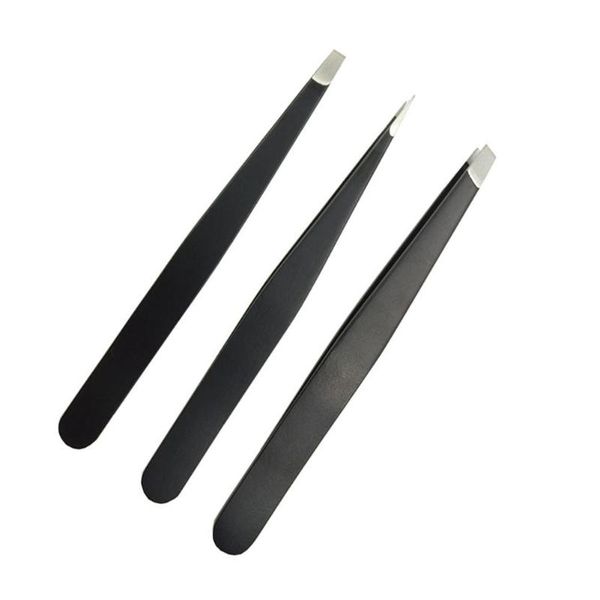 Herramientas para cejas Plantillas 3 piezas Profesional Pequeño pelo encarnado Regalo Astilla Pinza de viaje Maquillaje Herramienta de acero inoxidable Juego de pinzas con punta Remova