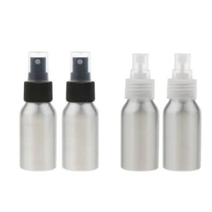 Wenkbrauwgereedschap Stencils 40ml Mini aluminium spuitflessen; Water fijne mistatomizerflessen (2-pack bundel), zilver, reizen