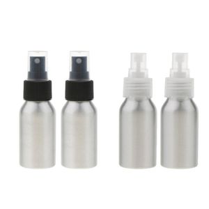 Outils pour les sourcils Pochoirs 40 ml Mini vaporisateurs en aluminium ; Bouteilles d'atomiseur de brume fine d'eau (lot de 2), argent, voyage