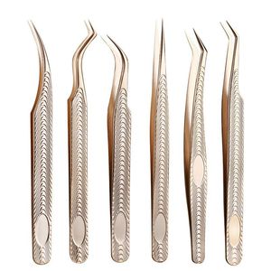 Outils pour les sourcils Pochoirs 6 types d'extension de cils Pince à épiler pour les cils classiques Ventilateur facile Volume russe Cils Accepter Créer son propre logo Whoesa