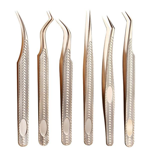 Outils pour les sourcils Pochoirs 6 types d'extension de cils Pince à épiler pour les cils classiques Ventilateur facile Volume russe Cils Accepter Créer son propre logo Whoesa