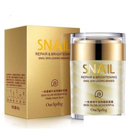 Outils à sourcils pochoirs 60G Onespring crème d'escargot naturelle hydratant pour le visage Lifting raffermissant soins de la peau Dro Dhn9D