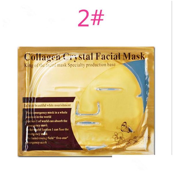 Outils de sourcils pochoirs Gold Bio Collag￨ne Masque facial visage Crystal Powder Feuilles Hydrating Beauty S dhevm