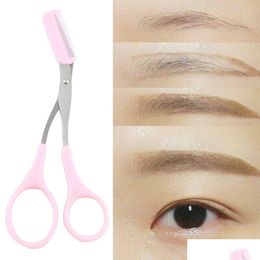 Outils Sourcils Pochoirs Tondeuse Amincissement Des Cils Cisailles Peigne Clips Ciseaux Sha Outil Cosmétique Rose Drop Livraison Santé Beauté Make Dhzo7